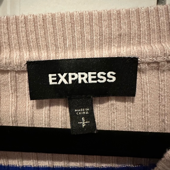 Express Striped Pink Ribbed Sweater - Picture 3 of 3